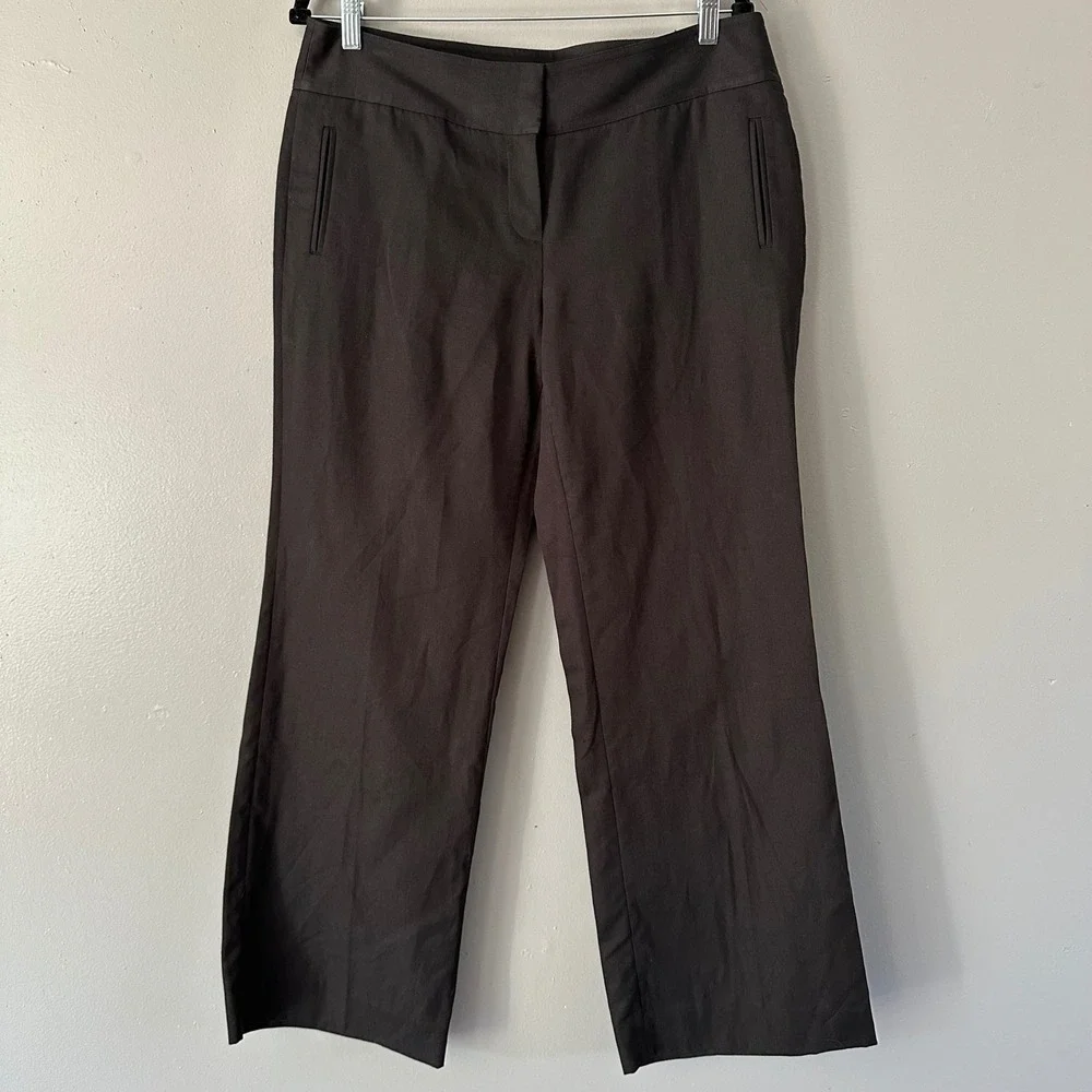 J. Crew Favorite Fit Black Wide Leg Linen Blend Trousers |‎ Size 12P